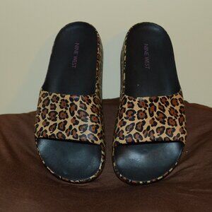 Nine West 6 Animal Print Slides